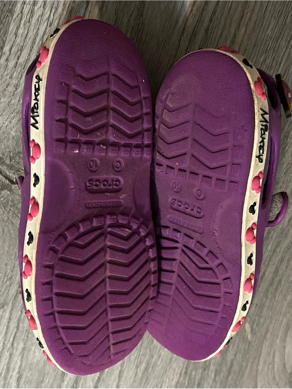 Disney Crocs Mickey Mouse Purple Kids Sandals Y 10